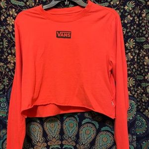 Red Vans long sleeve crop top
